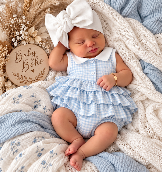 Bonnie Romper - blue white /special price