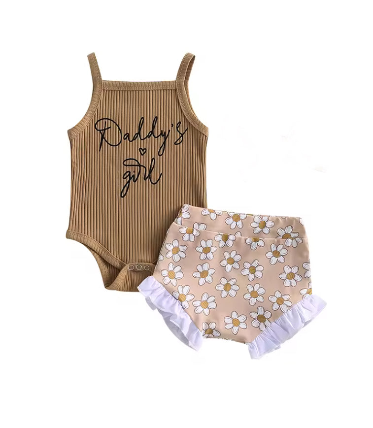 Daddy’s girl Daisy romper pants Set- special price