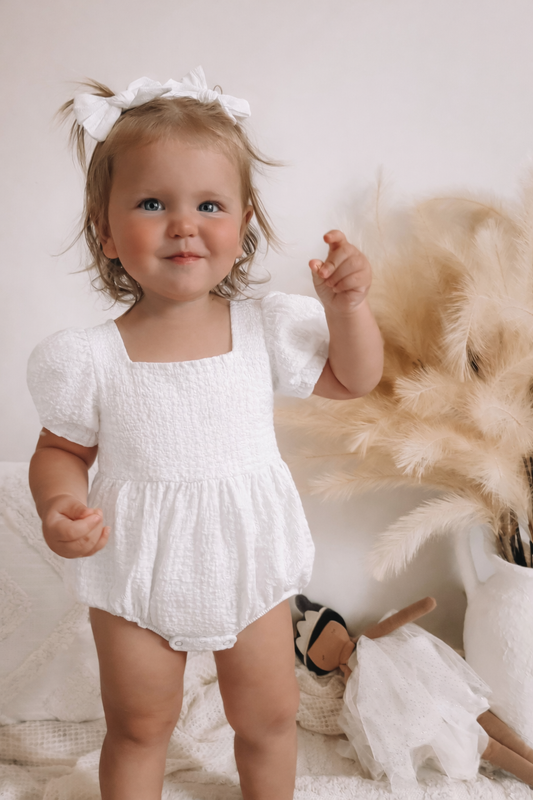 🌺🌺 SPECIAL PRICE- Claudia- bubble Romper -White