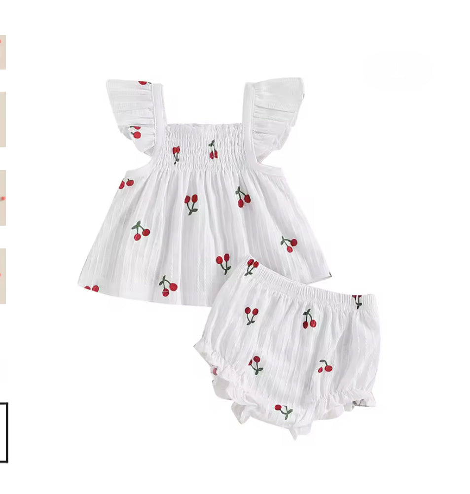 🌸🌸 BABY GIRLS CLOTHING - Special Price- Henley cherry Set