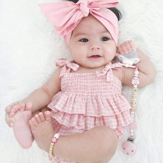 🌸🌸 BABY GIRLS CLOTHING - Special Price- Gai gingham cotton Romper