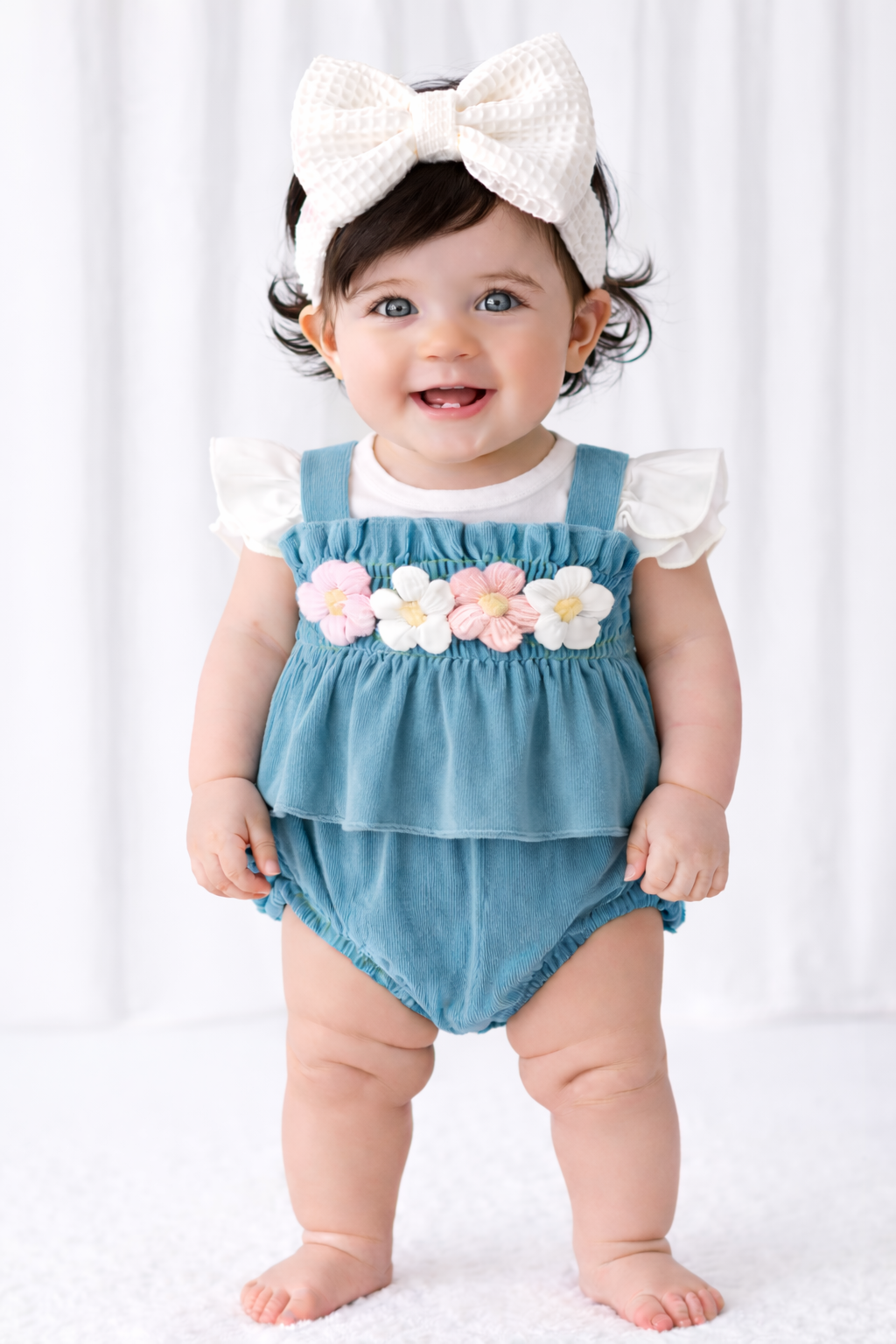 🌸🌸 BABY GIRLS CLOTHING -  Overall flower Romper 2 pce Set