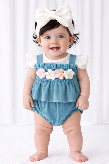 🌸🌸 BABY GIRLS CLOTHING -  Overall flower Romper 2 pce Set