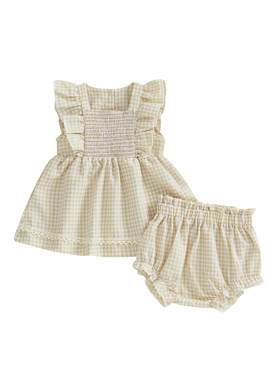 🌸🌸 BABY GIRLS CLOTHING - Special Price- Tori gingham cotton Set