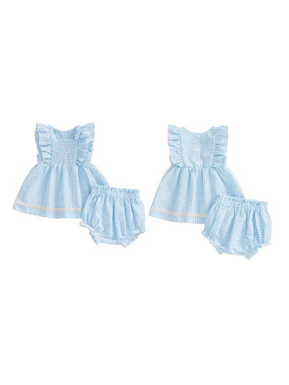 BABY GIRLS CLOTHING - Special Price- Tori gingham cotton Set