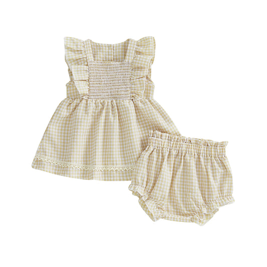 🌸🌸 BABY GIRLS CLOTHING - Special Price- Tori gingham cotton Set