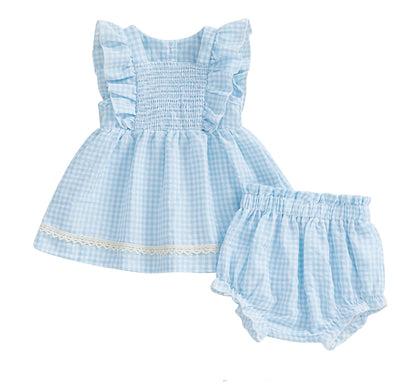 BABY GIRLS CLOTHING - Special Price- Tori gingham cotton Set