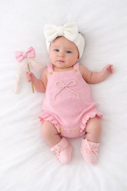 🌸🌸 BABY GIRLS CLOTHING - Special Price- Knit bow cotton Romoer