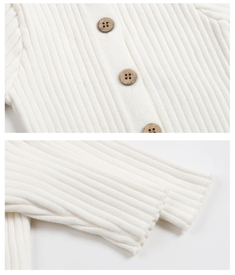 CLEARANCE-  Cotton ribbed Romper - long sleeve