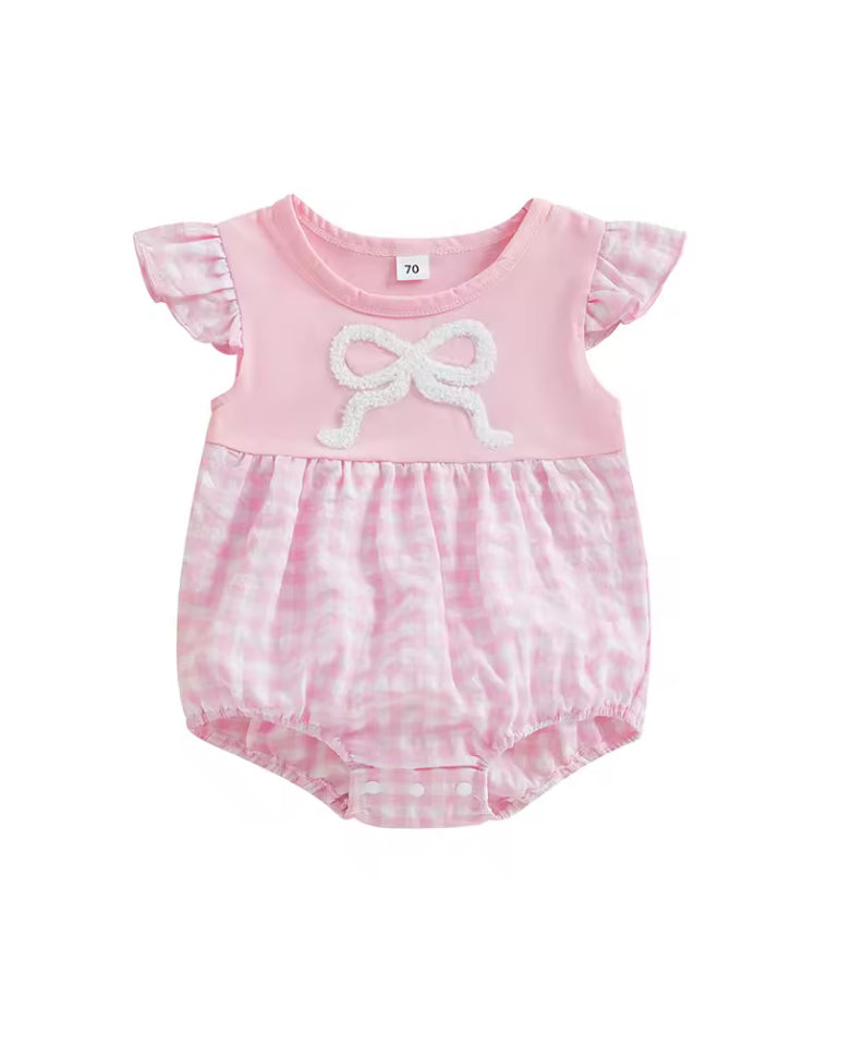 🌸🌸 BABY GIRLS CLOTHING - Special Price- Plaid Bow Romper