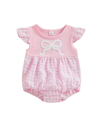 🌸🌸 BABY GIRLS CLOTHING - Special Price- Plaid Bow Romper