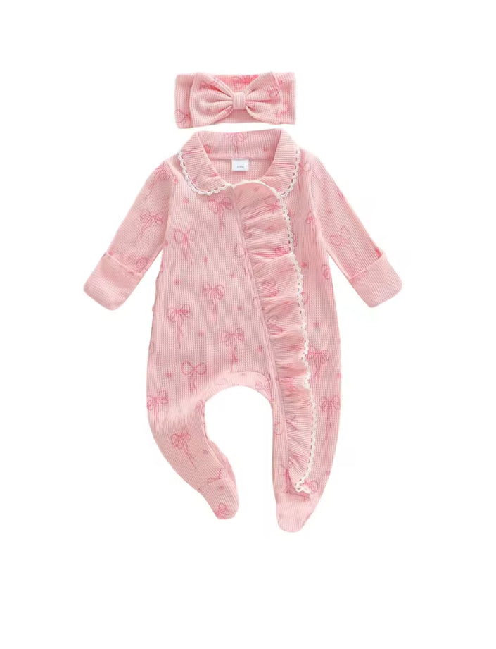 🌸🌸 BABY GIRLS CLOTHING - Special Price-  Bow print Romper Set