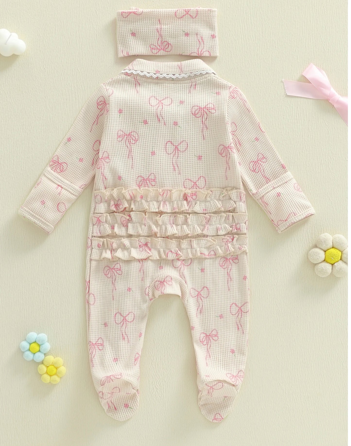 🌸🌸 BABY GIRLS CLOTHING - Special Price-  Bow print Romper Set