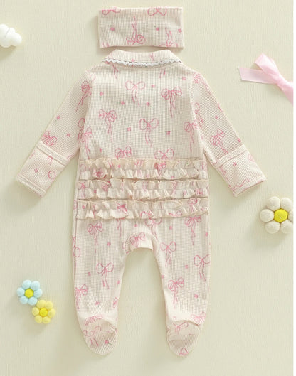 🌸🌸 BABY GIRLS CLOTHING - Special Price-  Bow print Romper Set
