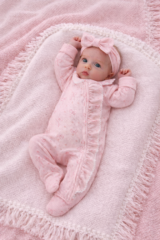 🌸🌸 BABY GIRLS CLOTHING - Special Price-  Bow print Romper Set