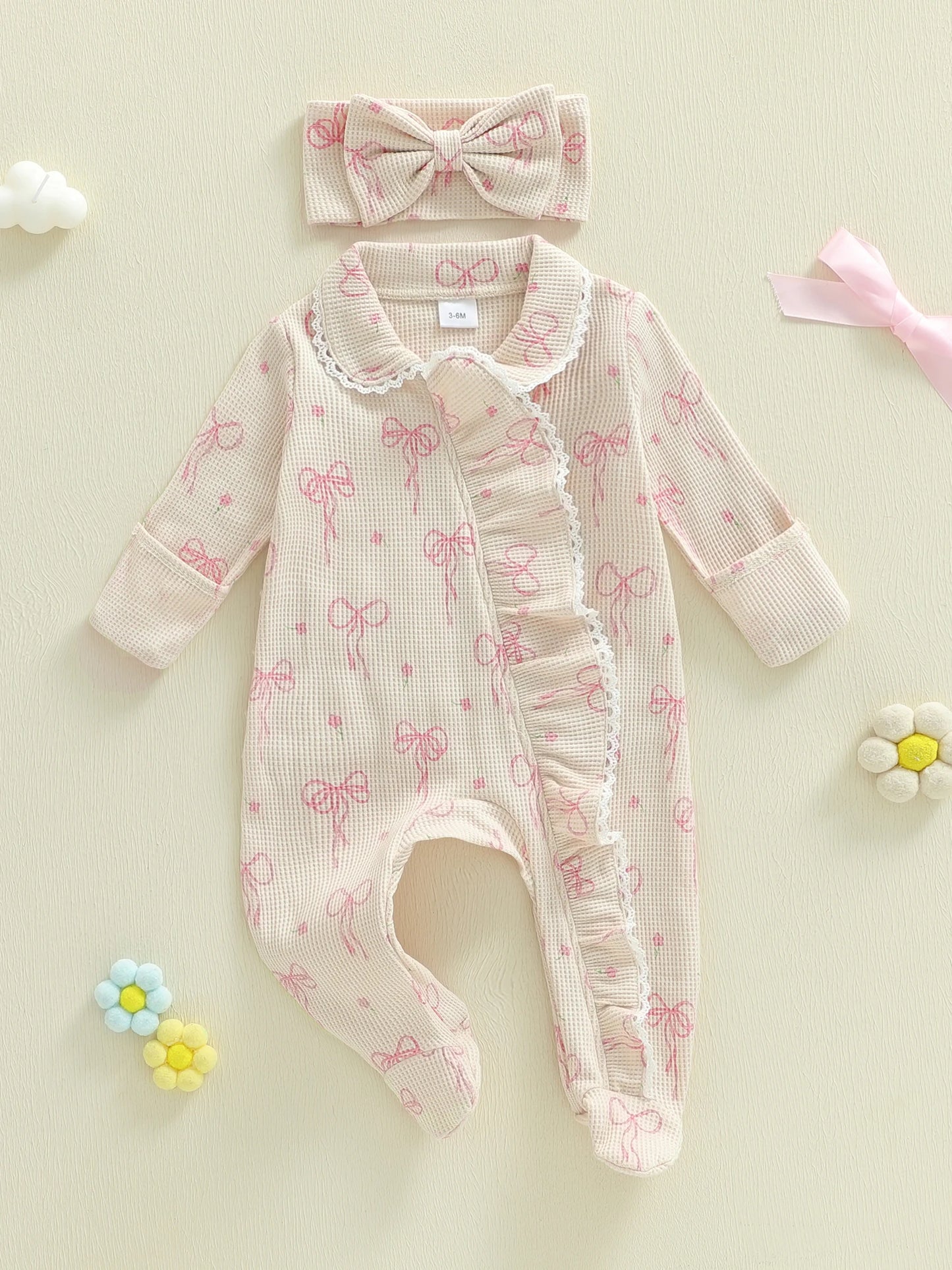 🌸🌸 BABY GIRLS CLOTHING - Special Price-  Bow print Romper Set