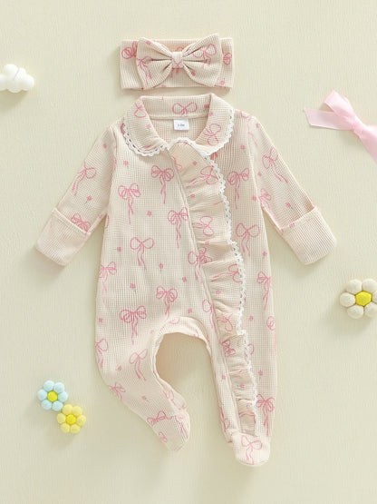 🌸🌸 BABY GIRLS CLOTHING - Special Price-  Bow print Romper Set