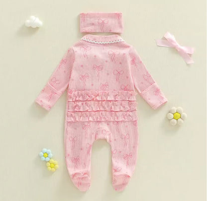 🌸🌸 BABY GIRLS CLOTHING - Special Price-  Bow print Romper Set