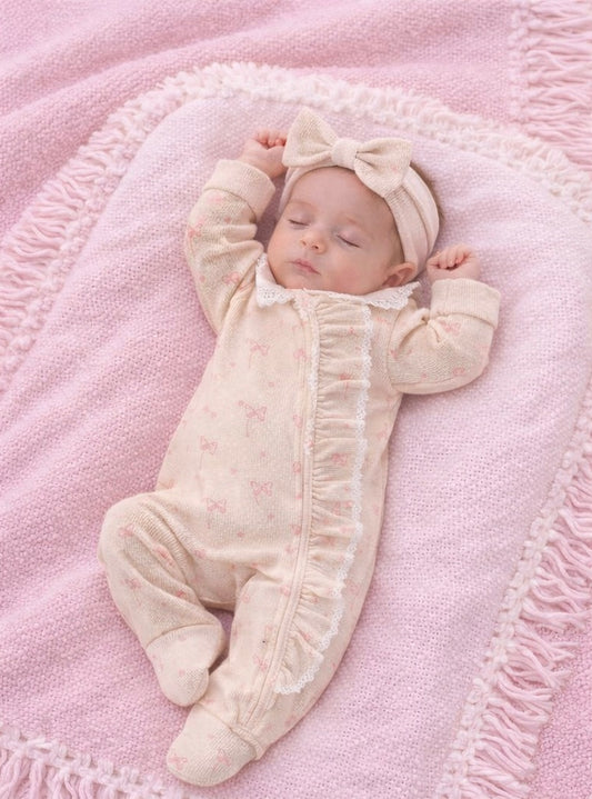 🌸🌸 BABY GIRLS CLOTHING - Special Price-  Bow print Romper Set