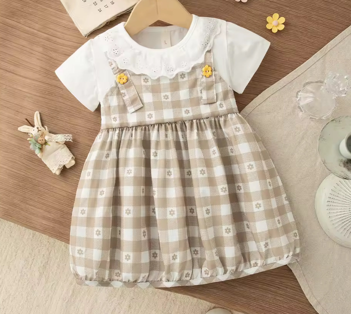 🌸🌸 BABY GIRLS CLOTHING - Special peice- Cara Dress -Khakai