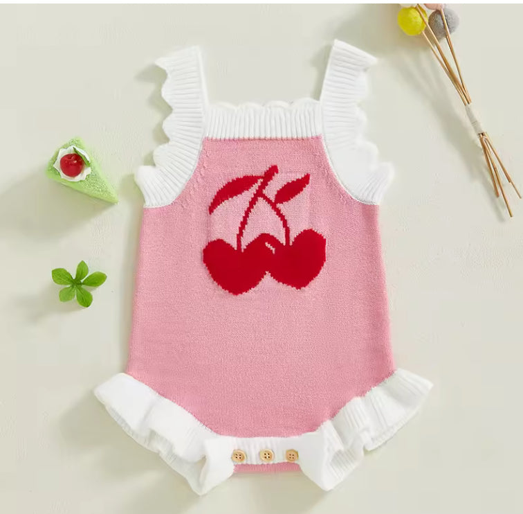 🌸🌸 BABY GIRLS CLOTHING - Special Price-  Cherry lane knit Romper