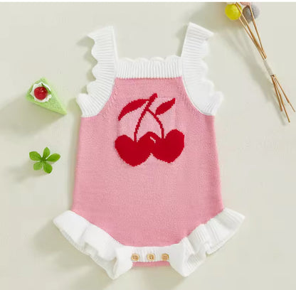🌸🌸 BABY GIRLS CLOTHING - Special Price-  Cherry lane knit Romper