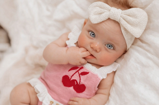 🌸🌸 BABY GIRLS CLOTHING - Special Price-  Cherry lane knit Romper