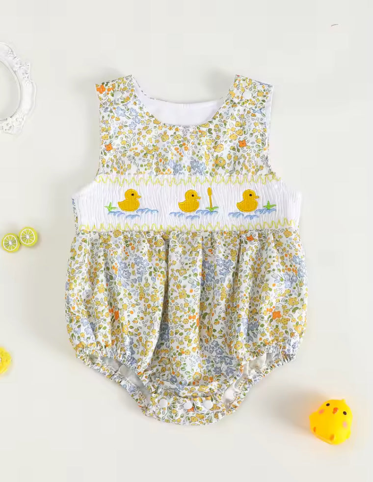 🌸🌸 BABY GIRLS CLOTHING - Special Price-  Ducky Puddles Romper