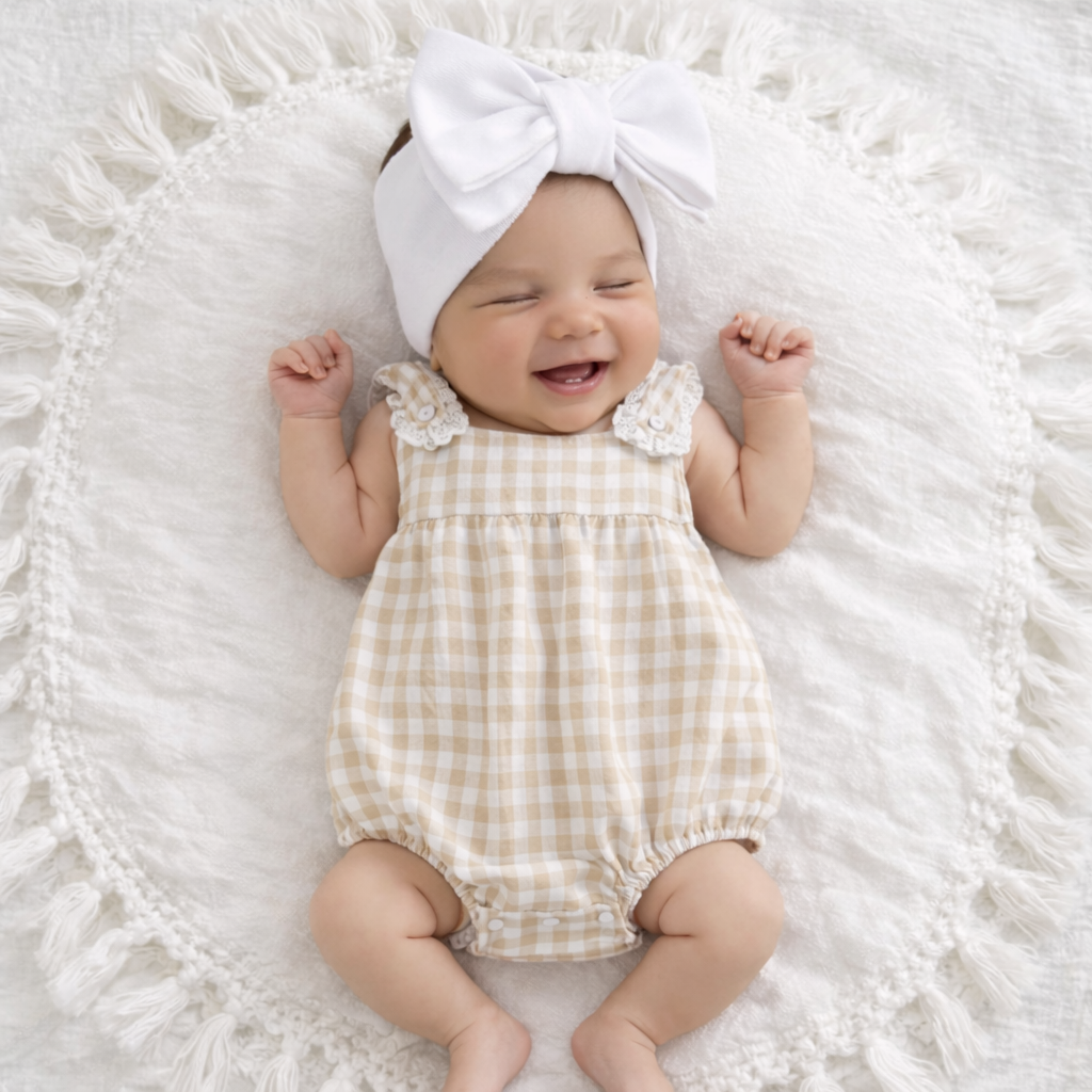 🌸🌸 BABY GIRLS CLOTHING - Special Price-  Tullie checked Romper