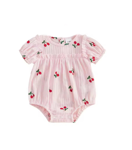 🌸🌸 BABY GIRLS CLOTHING - Special Price-  Cherry Cotton Romper