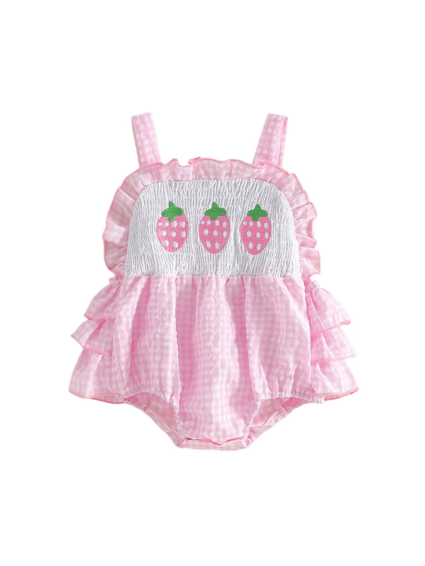 🌸🌸 BABY GIRLS CLOTHING - Special Price-  Pink Strawberries Romper