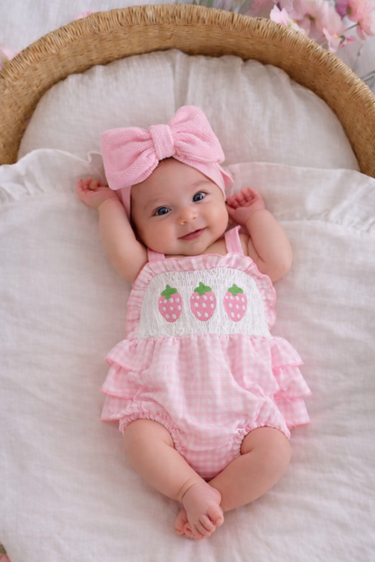 🌸🌸 BABY GIRLS CLOTHING - Special Price-  Pink Strawberries Romper