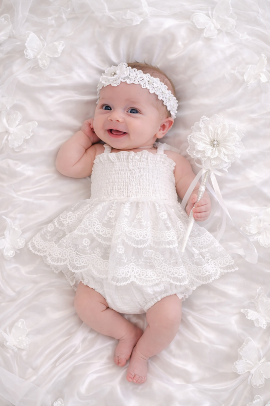 BABY GIRLS CLOTHING - Special Price-  Gia lave embroidered Romper