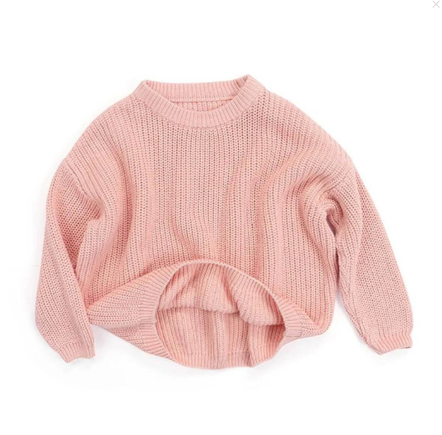 Baby Girls clothing - Chinky knit cotton Jumper - special price- Peach Pink