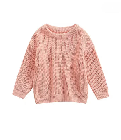 Baby Girls clothing - Chinky knit cotton Jumper - special price- Peach Pink