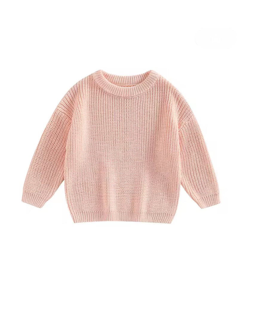 Baby Girls clothing - Chinky knit cotton Jumper - special price- Tender Pink