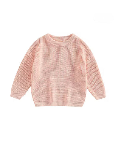 Baby Girls clothing - Chinky knit cotton Jumper - special price- Tender Pink