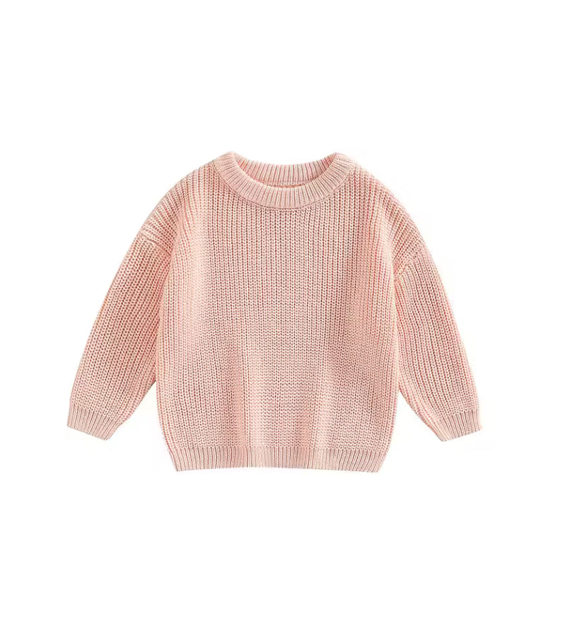 Baby Girls clothing - Chinky knit cotton Jumper - special price- Tender Pink