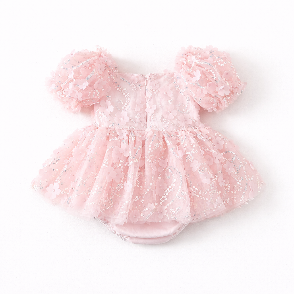 Baby Girls Clothing- Margarett sequin appliqué Romper