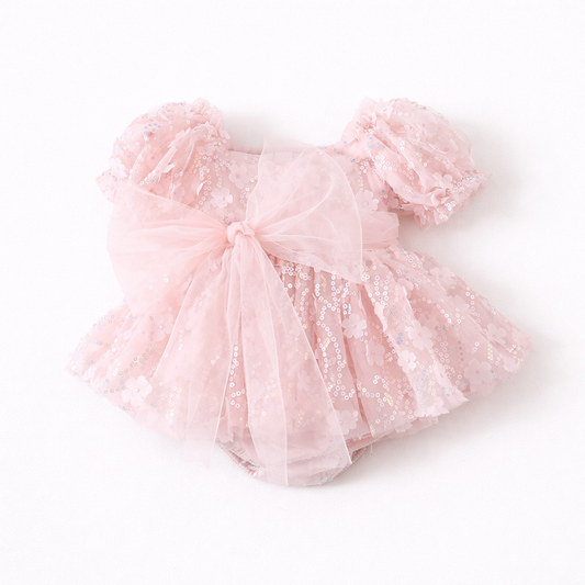 Baby Girls Clothing- Margarett sequin appliqué Romper