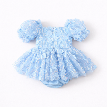 Baby Girls Clothing- Margarett sequin appliqué Romper- Special Price