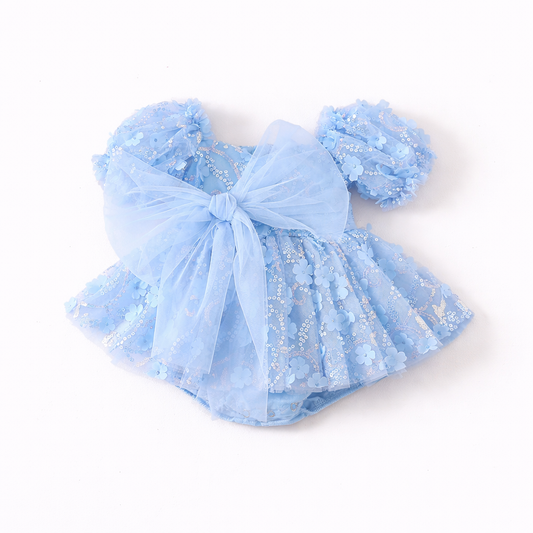 Baby boho sequin tulle romper