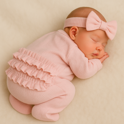 Kayla ruffle cotton Romper Set