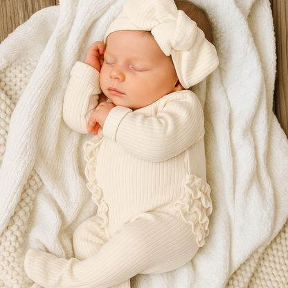 Kayla ruffle cotton Romper Set