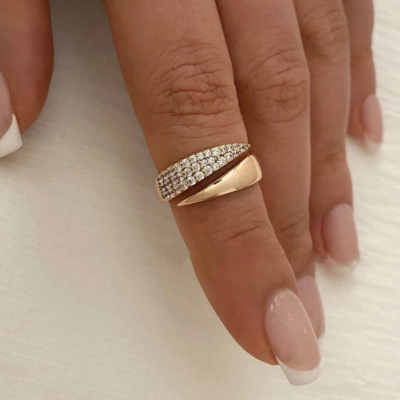 18k Gold plated Stainless Steel CZ ring