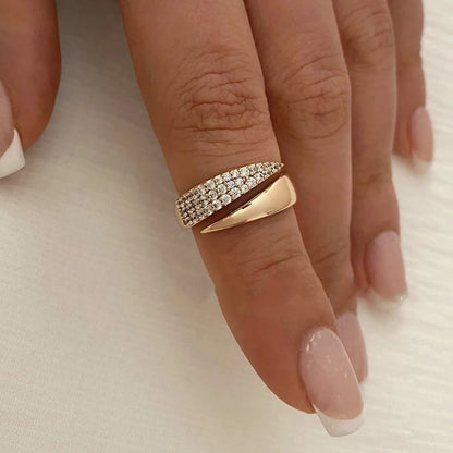 18k Gold plated Stainless Steel CZ ring