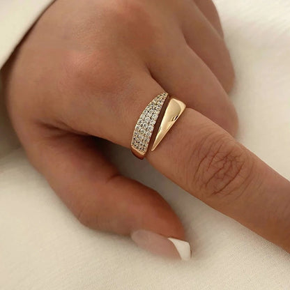 18k Gold plated Stainless Steel CZ ring