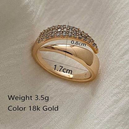 18k Gold plated Stainless Steel CZ ring