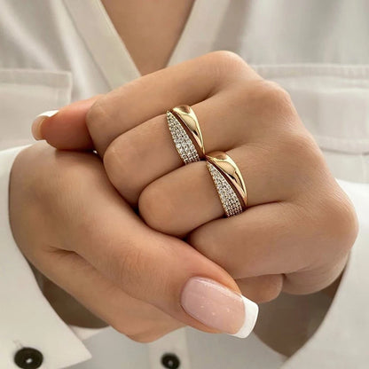 18k Gold plated Stainless Steel CZ ring