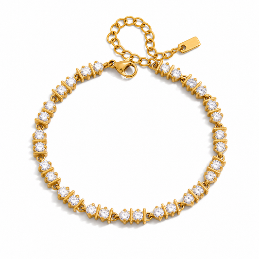 18k gold plated stainless steel cubic zirconia Bracelet- special price